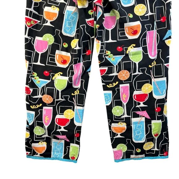 🍒 Medium Nick & Nora Pajama Pants Happy Hour cocktail print. - Picture 11 of 16